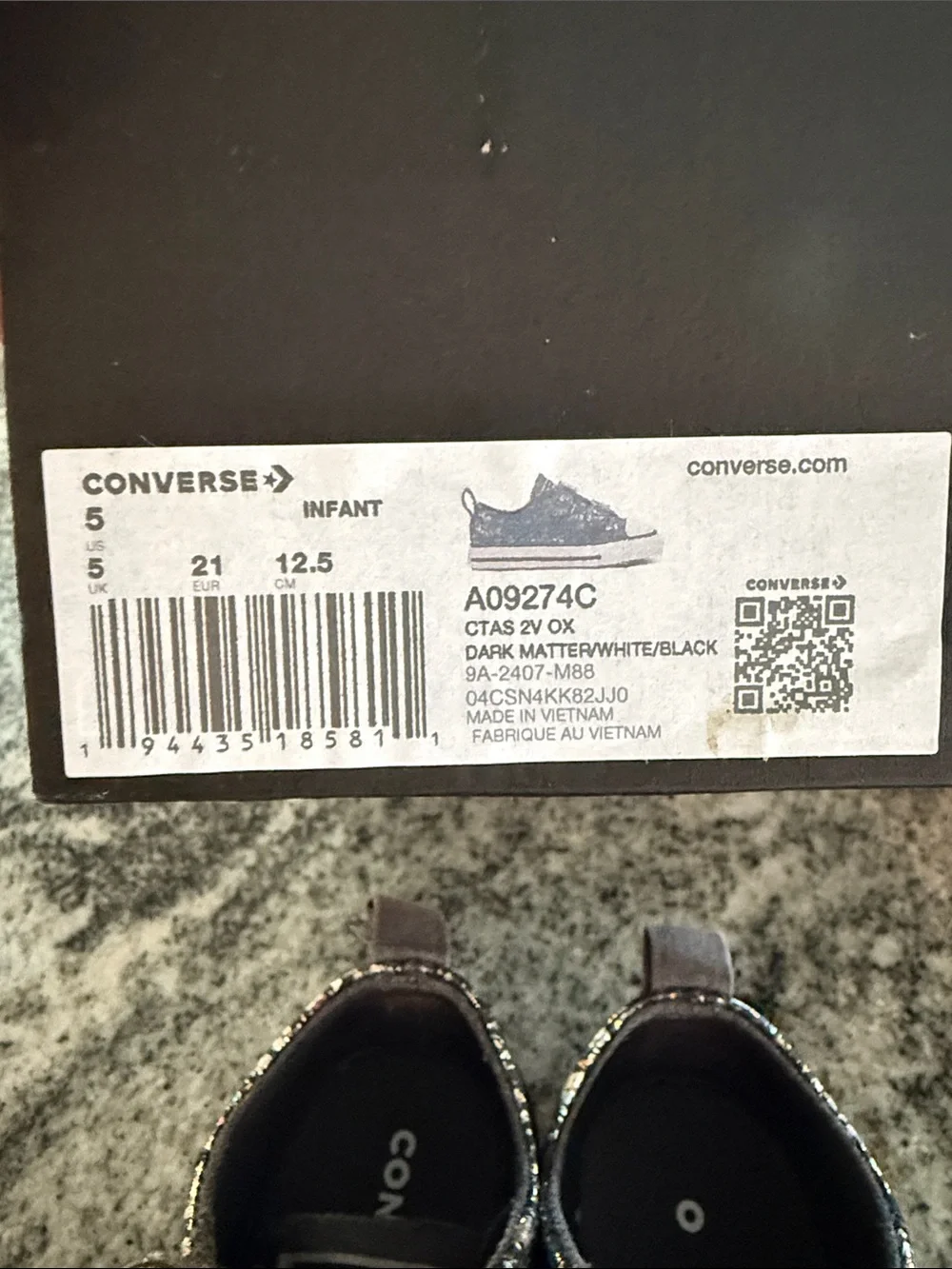 Converse Infant Metallic Dark Matter Low-Top Sneakers